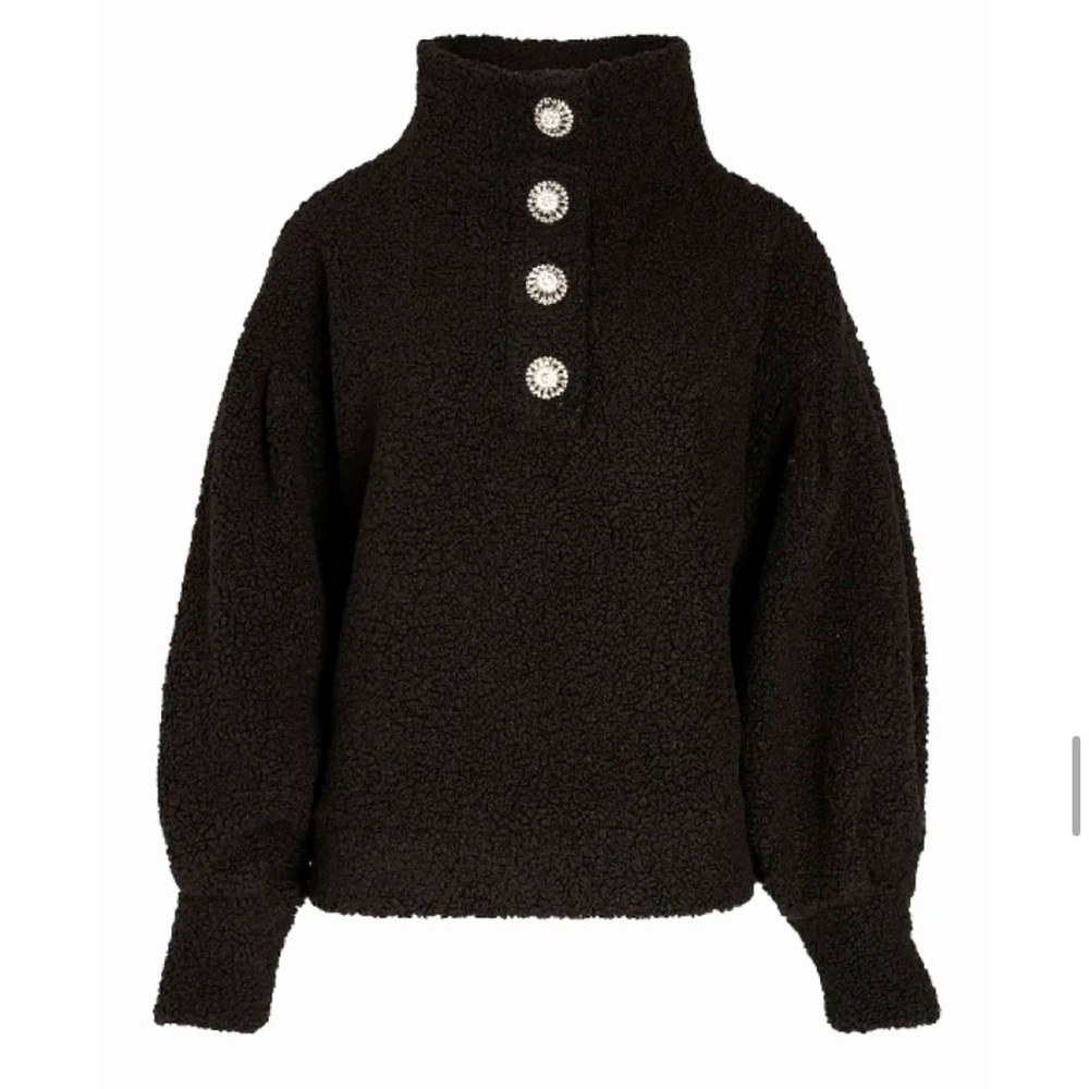 Express Bejeweled Black Mock-neck Sweater